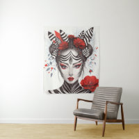 Hand Painted "Zebra Woman" - Award-Winning Pop Art