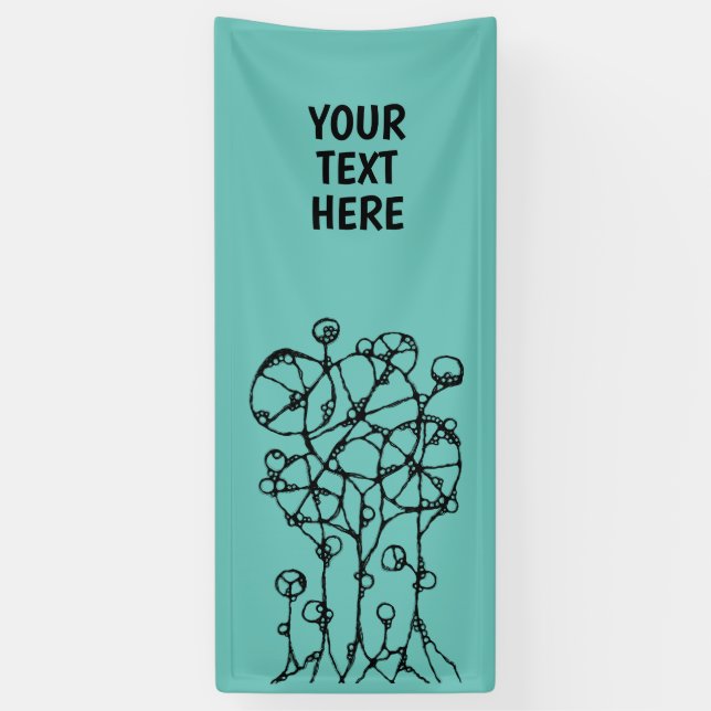 Hand Painting - Abstract Tree Group 1 Banner (Vertical)