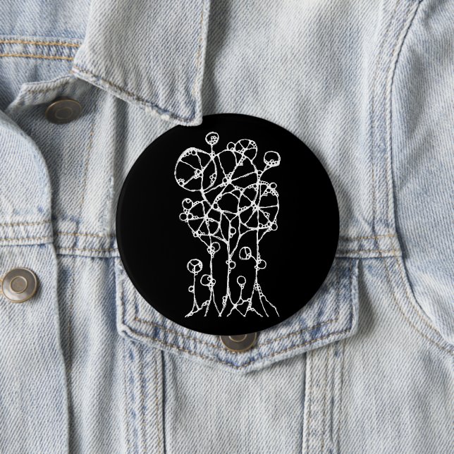 Hand Painting - Abstract Tree Group 2 10 Cm Round Badge (In Situ)