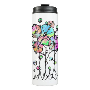 Hand Painting - Abstract Tree Group 3 Thermal Tumbler