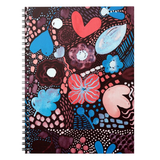 Hand Painting Abstract Watercolor Sketch Doodle Fl Notebook (Front)