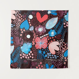 Hand Painting Abstract Watercolor Sketch Doodle Fl Tapestry