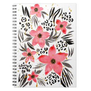 Hand Painting Abstract Watercolor Tropical Exotic Notebook
