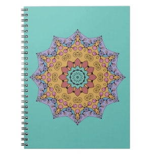 Hand Painting Mandala Clock Face 1 Notebook