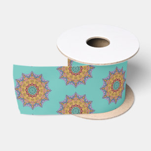 Hand Painting Mandala Clock Face 1 Satin Ribbon