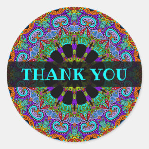 Hand Painting Mandala Clock Face 24 Classic Round Sticker