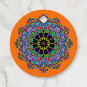 Hand Painting Mandala Clock Face 24 Favour Tags