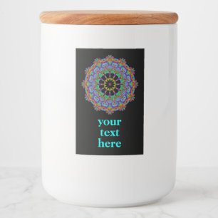 Hand Painting Mandala Clock Face 24 Food Label