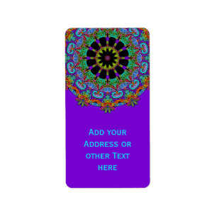 Hand Painting Mandala Clock Face 24 Label