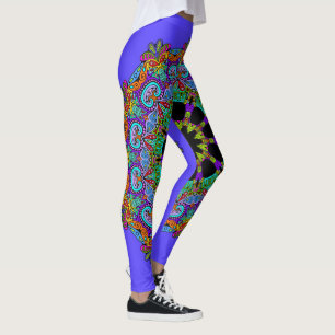 Hand Painting Mandala Clock Face 24 Leggings