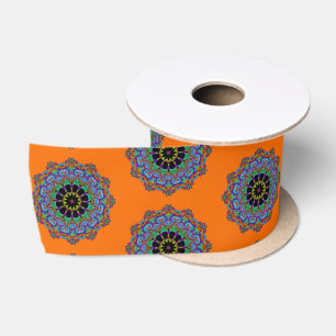Hand Painting Mandala Clock Face 24 Satin Ribbon