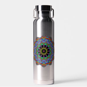 Hand Painting Mandala Clock Face 24 Water Bottle