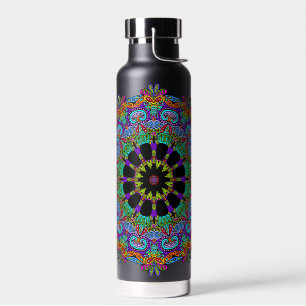 Hand Painting Mandala Clock Face 24 Water Bottle