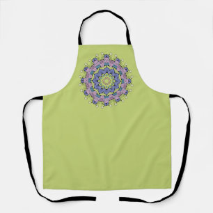 Hand Painting Mandala Clock Face 2 Apron