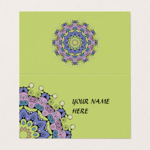 Hand Painting Mandala Clock Face 2 Business Card