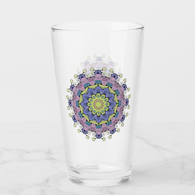 Hand Painting Mandala Clock Face 2 Glass (Front)
