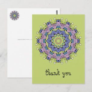 Hand Painting Mandala Clock Face 2 Postcard