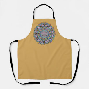 Hand Painting Mandala Clock Face 3 Apron