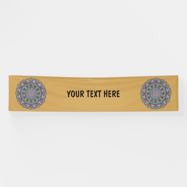 Hand Painting Mandala Clock Face 3 Banner (Horizontal)