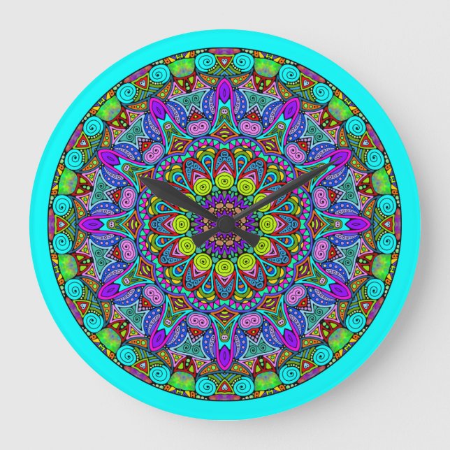 Hand Painting Mandala Clock Face 4 (Front)