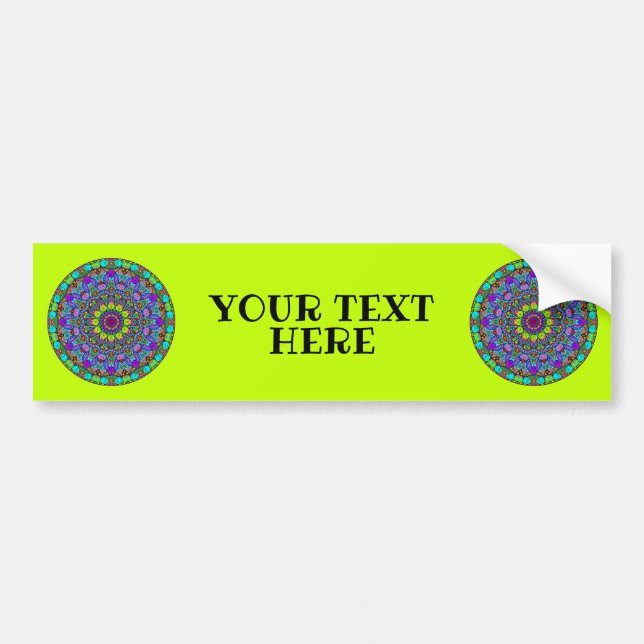 Hand Painting Mandala Clock Face 4 Bumper Sticker (Front)