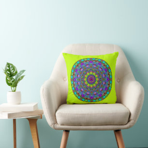 Hand Painting Mandala Clock Face 4 Cushion