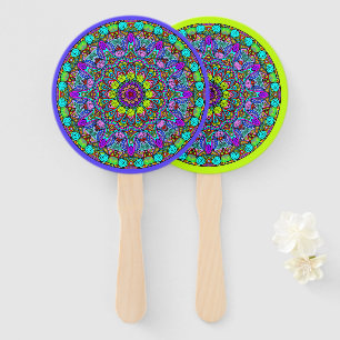 Hand Painting Mandala Clock Face 4 Fan