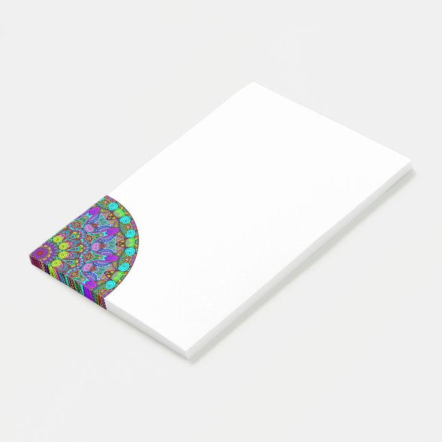 Hand Painting Mandala Clock Face 4 Post-it Notes (Angled)