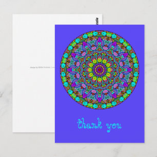 Hand Painting Mandala Clock Face 4 Postcard