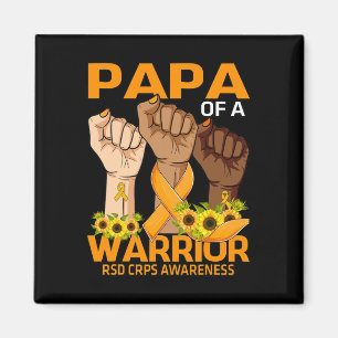 Hand Papa Of A Warrior RSD CRPS Awareness Sunflowe Magnet