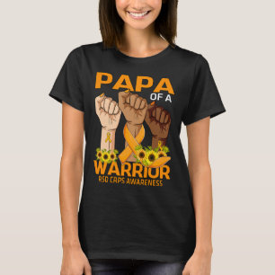 Hand Papa Of A Warrior Rsd Crps Awareness Sunflowe T-Shirt