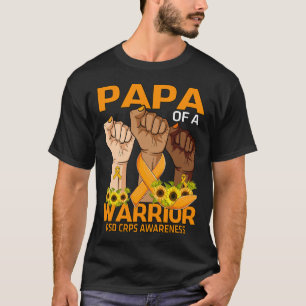 Hand Papa Of A Warrior Rsd Crps Awareness Sunflowe T-Shirt