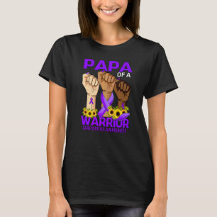 Hand Papa Of A Warrior Sarcoidosis Awareness Sunfl T-Shirt