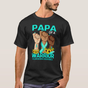 Hand Papa Of A Warrior Scleroderma Awareness Sunfl T-Shirt