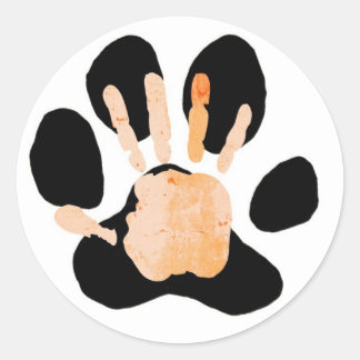 hand paw print classic round sticker
