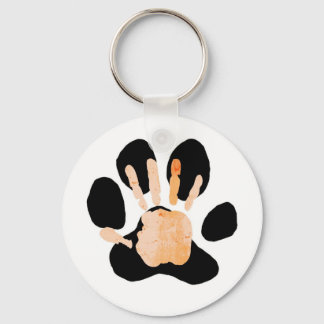 hand paw print key ring