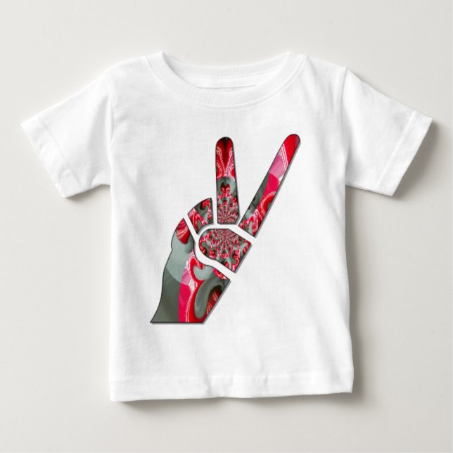 Hand peace sign baby T-Shirt (Front)
