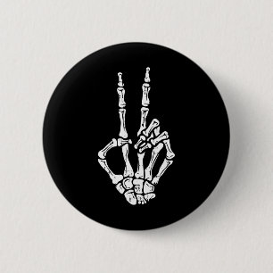 Hand Peace Sign Halloween Costume Bones 6 Cm Round Badge
