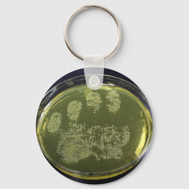 Hand Petri Dish Bacteria Key Ring (Front)