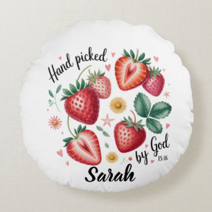 Hand Picked by God John 15:16 Round Pillow
