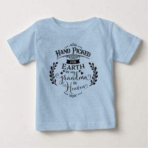 Hand Picked By My Grandma in Heaven Blue Boy Baby T-Shirt