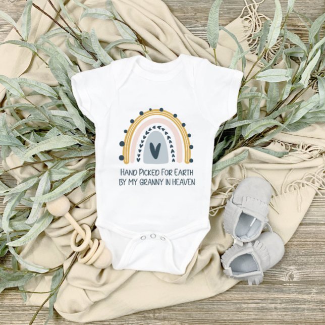 Hand Picked For Earth By My Granny In Heaven Baby Bodysuit (Creator Uploaded)