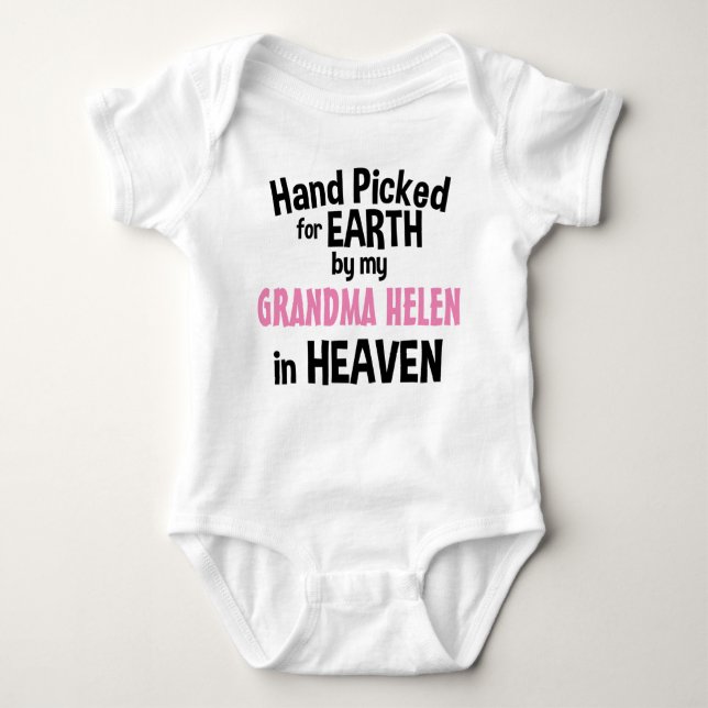 Hand Picked For Earth by My Personalized Baby Bodysuit (Front)