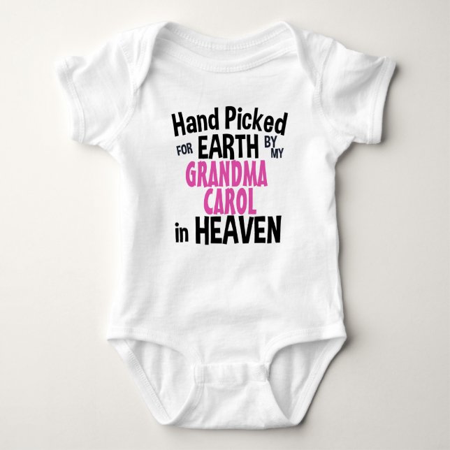 Hand Picked For Earth by My Personalized Baby Bodysuit (Front)
