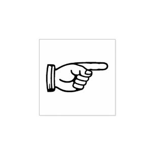 "Hand Pointing Right" Rubber Stamp