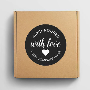 "Hand-Poured" With Love Candle  Classic Round Sticker