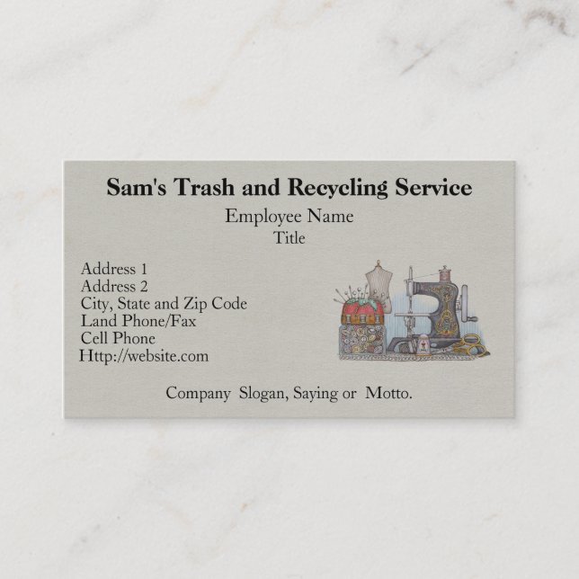 Hand Powered Sewing Machine Business Card (Front)
