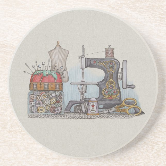 Hand Powered Sewing Machine Coaster (Front)