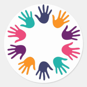 Hand print classic round sticker