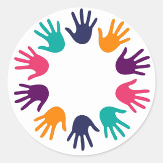 Hand print classic round sticker